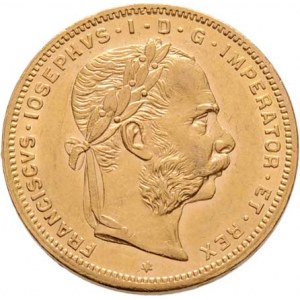 František Josef I., 1848 - 1916, 8 Zlatník 1884 (pouze 91.000 ks), 6.442g, nep.hr.,