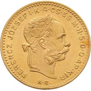 František Josef I., 1848 - 1916, 4 Zlatník 1884 KB (pouze 54.000 ks), 3.217g,