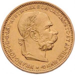 František Josef I., 1848 - 1916, 20 Koruna 1893, 6.764g, nep.hr., nep.rysky, pěkná