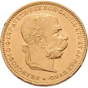 František Josef I., 1848 - 1916, 20 Koruna 1898, 6.771g, dr.hr., nep.rysky, pěkná