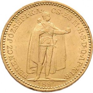 František Josef I., 1848 - 1916, 20 Koruna 1894 KB, 6.767g, dr.hr., nep.rysky, pěkná