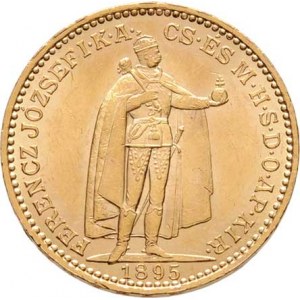 František Josef I., 1848 - 1916, 20 Koruna 1895 KB, 6.773g, nep.hr., nep.rysky, pěkná