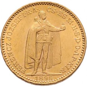 František Josef I., 1848 - 1916, 20 Koruna 1896 KB, 6.771g, nep.hr., vl.rysky