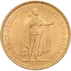 František Josef I., 1848 - 1916, 20 Koruna 1899 KB, 6.771g, nep.hr., nep.rysky, pěkná