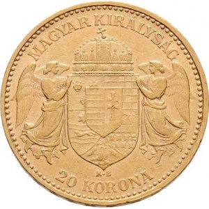 František Josef I., 1848 - 1916, 20 Koruna 1900 KB, 6.756g, nep.hr., nep.rysky, pěkná