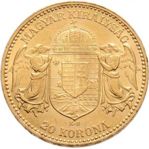 František Josef I., 1848 - 1916, 20 Koruna 1902 KB, 6.763g, nep.hr., nep.rysky, pěkná