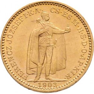 František Josef I., 1848 - 1916, 20 Koruna 1903 KB, 6.772g, krásná patina