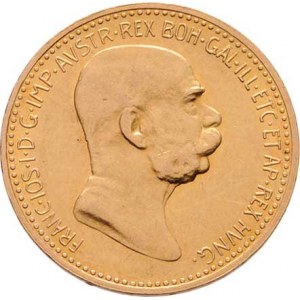 František Josef I., 1848 - 1916, 10 Koruna 1909 - Marschall, 3.384g, nep.hr.,