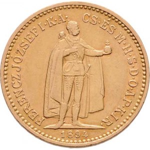 František Josef I., 1848 - 1916, 10 Koruna 1894 KB (pouze 99.000 ks), 3.366g, nep.hr.,