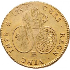Francie, Ludvík XV., 1715 - 1774, 2 Luisdor 1757 BB, Strasbourgh, KM.519.4 (Au917,