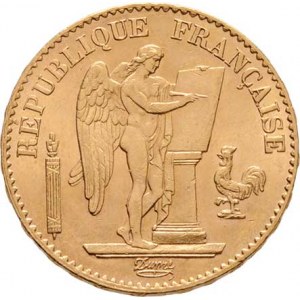Francie - III. republika, 1871 - 1940, 20 Frank 1875 A, Paříž, KM.825 (Au900), 6.461g,