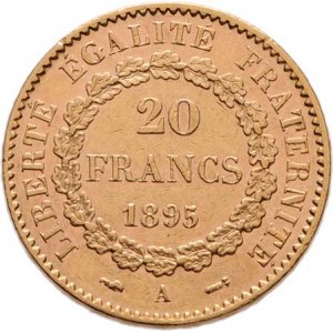 Francie - III. republika, 1871 - 1940, 20 Frank 1893 A, Paříž, KM.825 (Ag900), 6.440g,