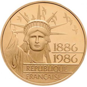 Francie - V.republika, 1959 -, 100 Francs 1986 - 100 let sochy Svobody, KM.960b