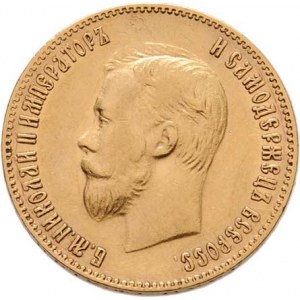 Rusko, Mikuláš II., 1894 - 1917, 10 Rubl 1900 FZ, Petrohrad, Y.64 (Au900), 8.567g,