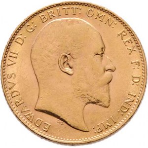 Velká Británie, Edward VII., 1901 - 1910, Libra 1909, Londýn, SCBC.3969, KM.805 (Au917),