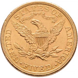 USA, 5 Dolar 1906 - hlava Liberty, KM.101 (Au900), 8.359g,