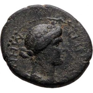 Lydia, Thyateira,  2. století př.Kr., AE 16/14 mm, hlava Apolóna zprava, opis / lyra, opis,