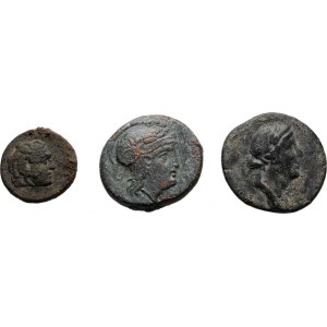 Řecko, 3.-1. století př.Kr., Konvolut blíže neurčených bronzů, 20mm - 7.101g,
