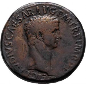 Claudius, 41 - 54, AE Sestercius, Rv:SPES.AVGVSTA.S.C., stojící Spes,