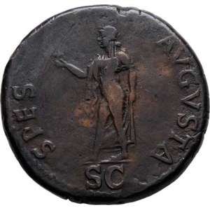Claudius, 41 - 54, AE Sestercius, Rv:SPES.AVGVSTA.S.C., stojící Spes,