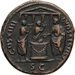 Domitianus, 81 - 96, AE As, Rv:COS.XIIII.LVD.SAEC.FEC.S.C., Domitian