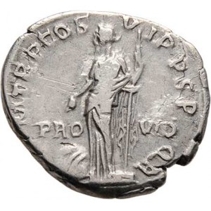 Traianus, 98 - 117, AR Denár, Rv:P.M.TR.P.COS.VI.P.P.SPQR.PROVID.,