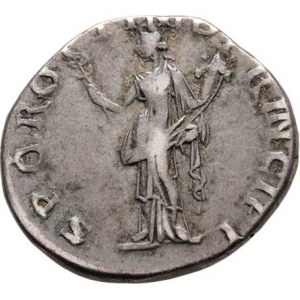 Traianus, 98 - 117, AR Denár, Rv:SPQR.OPTIMO.PRINCIPI., stoj.Felicitas,