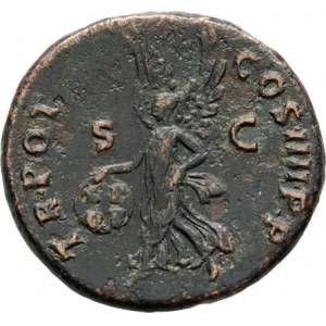 Traianus, 98 - 117, AE As, Rv:TR.POT.COS.IIII.P.P.S.C., Victoria letící