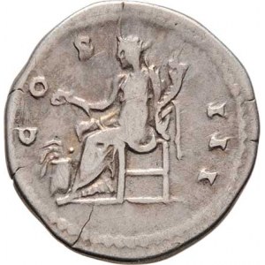 Hadrianus, 117 - 138, AR Denár, Rv:COS.III., sedící Abundantia, RIC.338,