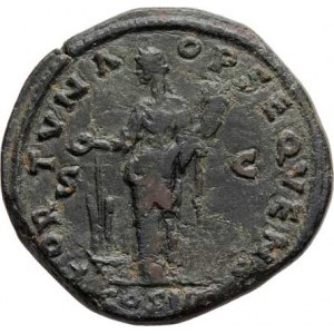 Antoninus Pius, 138 - 161, AE Sestercius, Rv:FORTVNA.OPSEQVENS.COS.III.S.C.,