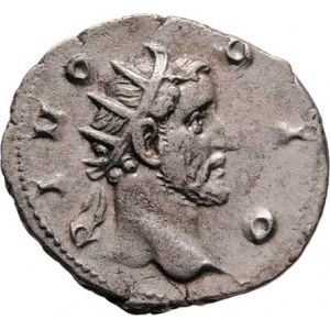Antoninus Pius - posmrtná ražba za Traiana Decia, AR Antoninianus, Rv:CONSECRATIO., velký o