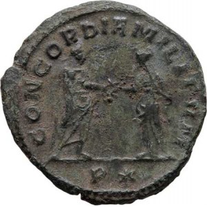 Aurelianus, 270 - 275, AE Antoninianus, Rv:CONCORDIA.MILITVM., císař a