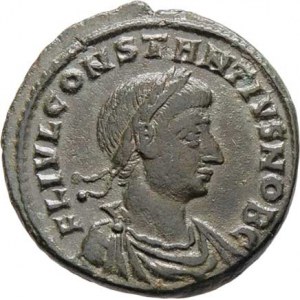 Constantius II. - jako césar, 324 - 337, AE3/4, Rv:GLORIA.EXERCITVS., S.3886, RIC.7.191,
