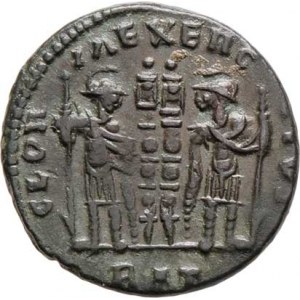 Constantius II. - jako césar, 324 - 337, AE3/4, Rv:GLORIA.EXERCITVS., S.3886, RIC.7.366,