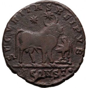 Julianus II., 360 - 363, AE1, Rv:SECVRITAS.REIPVB., býk zprava, orel držící
