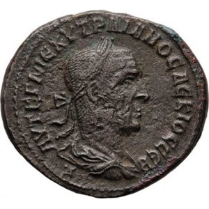 Traianus Decius, Syrie, Antiochia ad Orontem, AR Tetradrachma, Rv: orel sedící na palmové rat