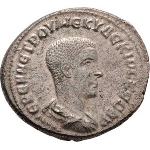 Herennius Etruscus, Syrie, Antiochia ad Orontem, AR Tetradrachma, 5.emise, Rv: orel sedící na