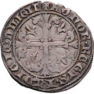 Itálie - Neapol, Robert z Anjou, 1309 - 1343, Grosso b.l., trůnící král čelně, opis / liliový