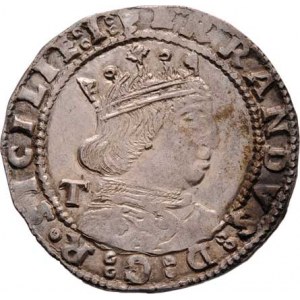 Itálie - Neapol, Ferdinand I. Aragonský, 1458 - 1494, Coronato (Tari), korunov. poprsí zprava