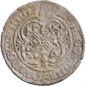 Sasko - Míšeň, Friedrich II. Dobromyslný, 1428 - 1464, Groš štítový (1454-56), Lipsko-Stockha
