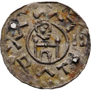 Vratislav II., knížetem v Čechách 1061 - 1086, Denár, Ca.351, F.IX/4 (889), 0.684g, dvě malé
