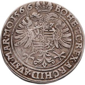 Maxmilian II., 1564 - 1576, 60 Krejcar 1566, K.Hora-Karel a Šatný, J.6, MKČ.190,