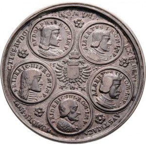 Rudolf II., 1576 - 1612, V.Maler - AR medaile na 10 císařů Habsbur.rodu 1594 -