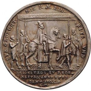 Matyáš II. a Anna Tyrolská, C.Maler - medaile na Říšský sněm v Řezně 4.8.1613 -
