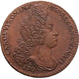 Karel VI., 1711 - 1740, Roettiers - AE jeton na holdování v Namuru 1717 -