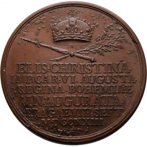 Alžběta Kristina, manželka Karla VI., Gennaro - medaile na korunovaci v Praze 8.9.1723 -
