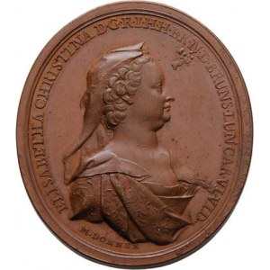 Alžběta Kristina, manželka Karla VI., Donner - oválná medaile na ovdovění císařovny 1740 -