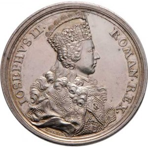 Josef II., 1780 - 1790, Oexlein - AR medaile na korunovaci 3.IV.1764 -