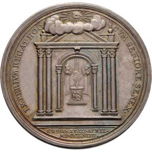 Josef II., 1780 - 1790, Oexlein - AR medaile na císařskou korunovaci 3.4.1764