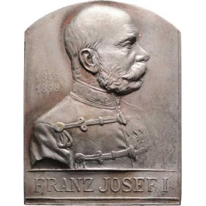 František Josef I., 1848 - 1916, Nesign. - jubilejní odznak 1848/1898 - poprsí zprava,